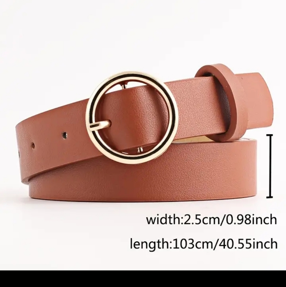 Camel Color Faux Leather Belt